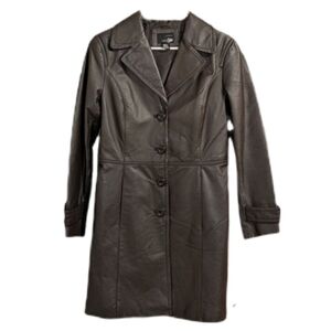 Genuine Brown Leather Coat
